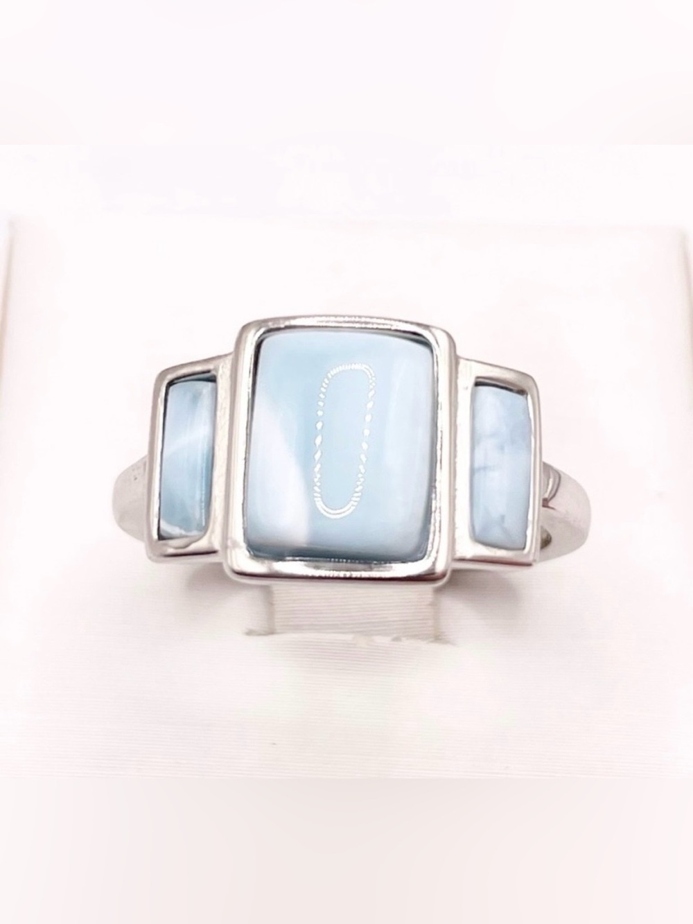 Size 6.5 Larimar 925 Sterling Silver Ring